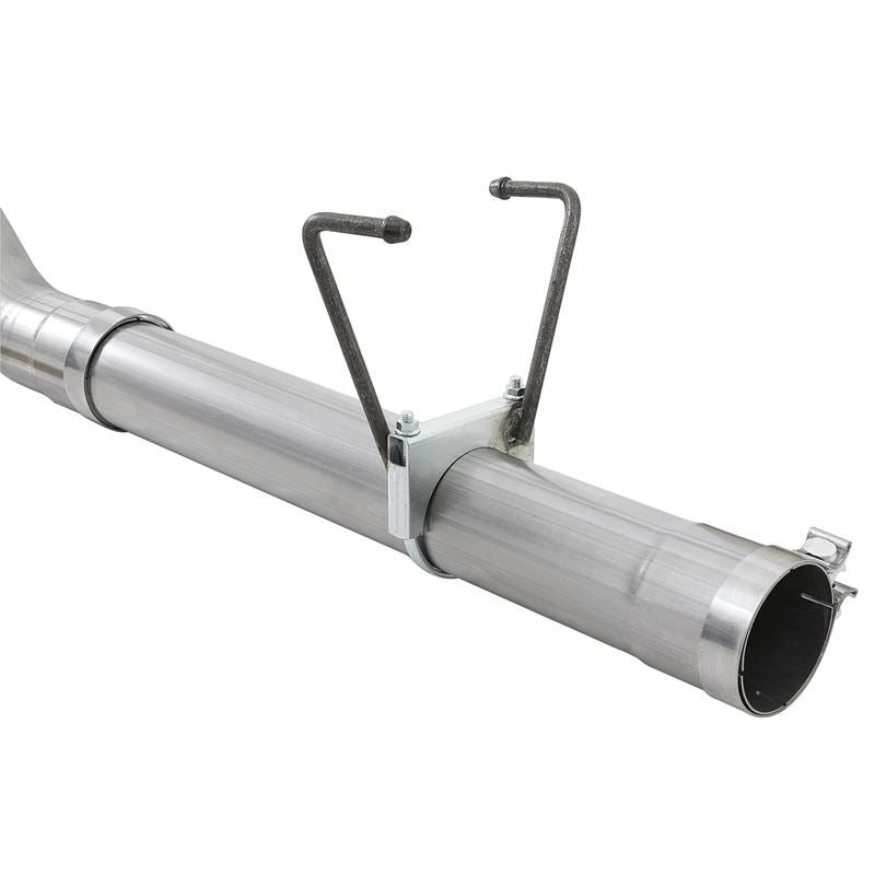 aFe Large Bore-HD 4 IN 409 Stainless Steel DPF-Back Exhaust System w/ Polished Tip (49-42006-P)