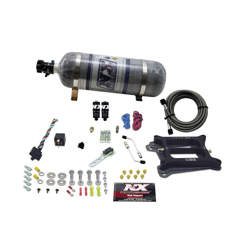 Nitrous Express 4150 Hitman Plus 4-BBL Nitrous Kit (50-200HP) w/Composite Bottle (40041-12)