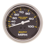 AutoMeter Marine Carbon Fiber 3-3/8in 100 MPH Mechanical Speedometer Gauge (200754-40)