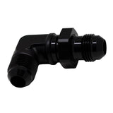 DeatschWerks 8AN Male Flare to 8AN Male Flare Bulkhead Adapter 90-Degree - Anodized Matte Black(6-02-0711-B)