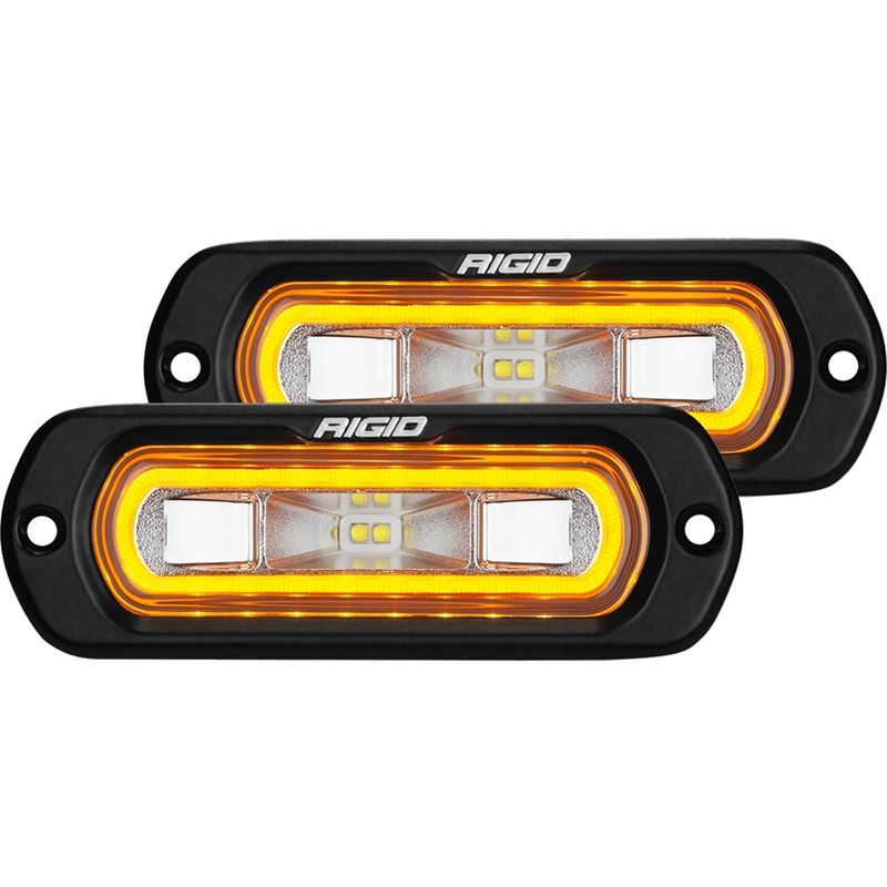 Rigid Industries SR-L Series Flush Mount LED Spreader Pair w/ Amber Halo - Universal (53223)