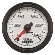 Load image into Gallery viewer, AutoMeter Pro-Cycle Gauge Oil Pressure 2 1/16in 100psi Digital Stepper Motor White (19552)