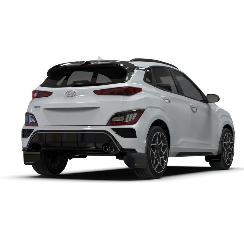 Rally Armor Black Mud Flap/White Logo for Hyundai Kona N 22-23 (MF93-UR-BLK-WH)