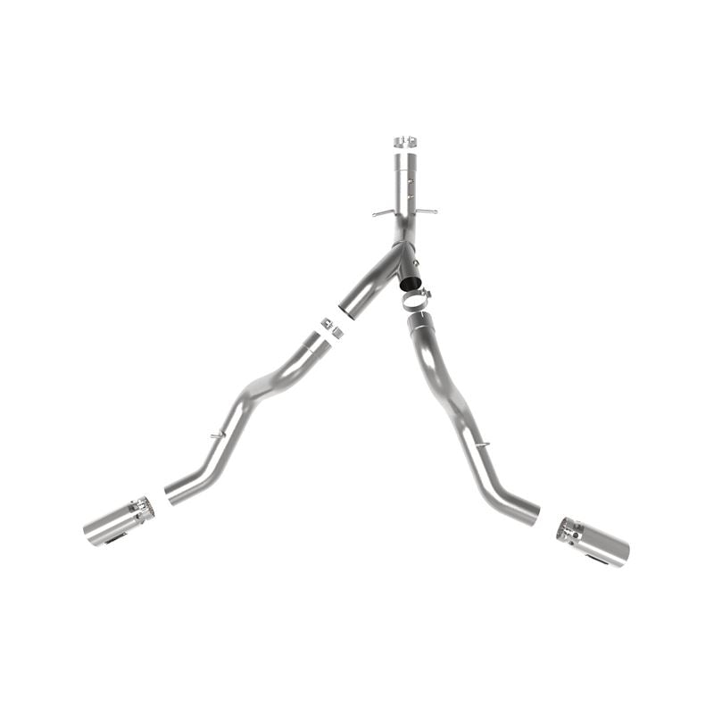 aFe Large Bore-HD 4 IN 409 Stainless Steel DPF-Back Exhaust System w/Polished Tip(td)L5P(49-44126-P)