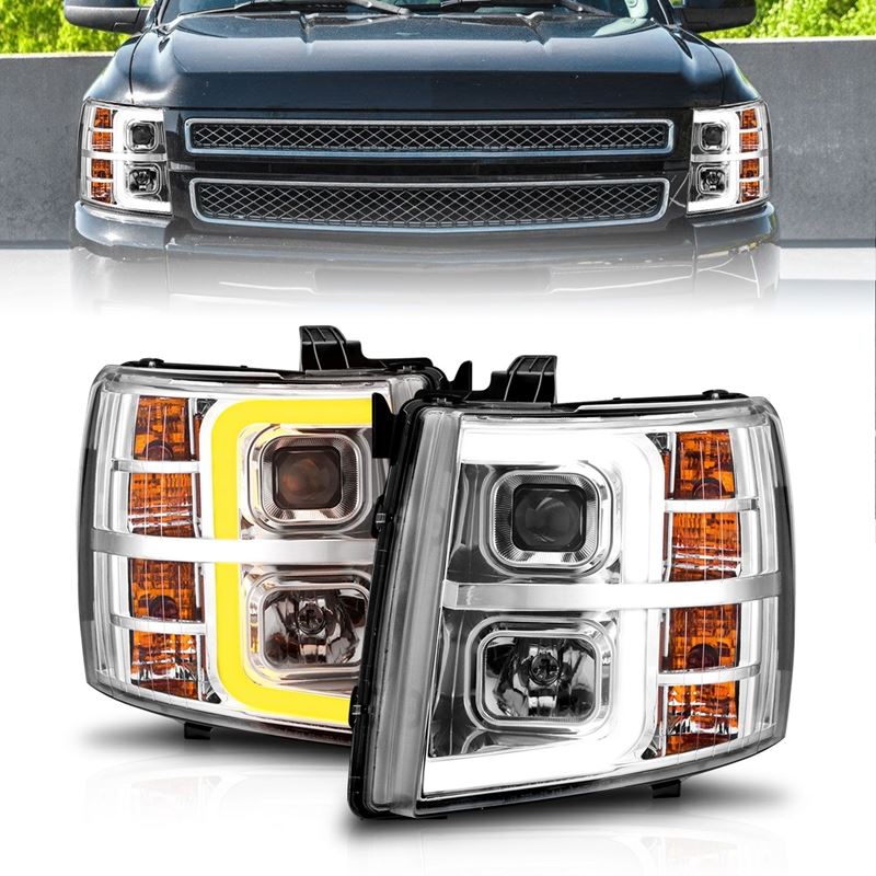 ANZO USA Projector Headlight Set for 2007-2013 Chevrolet Silverado 1500 (111546)