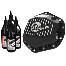 Load image into Gallery viewer, aFe Pro Series Rear Differential Cover Black w/ Machined Fins and Gear Oil (46-71061B)