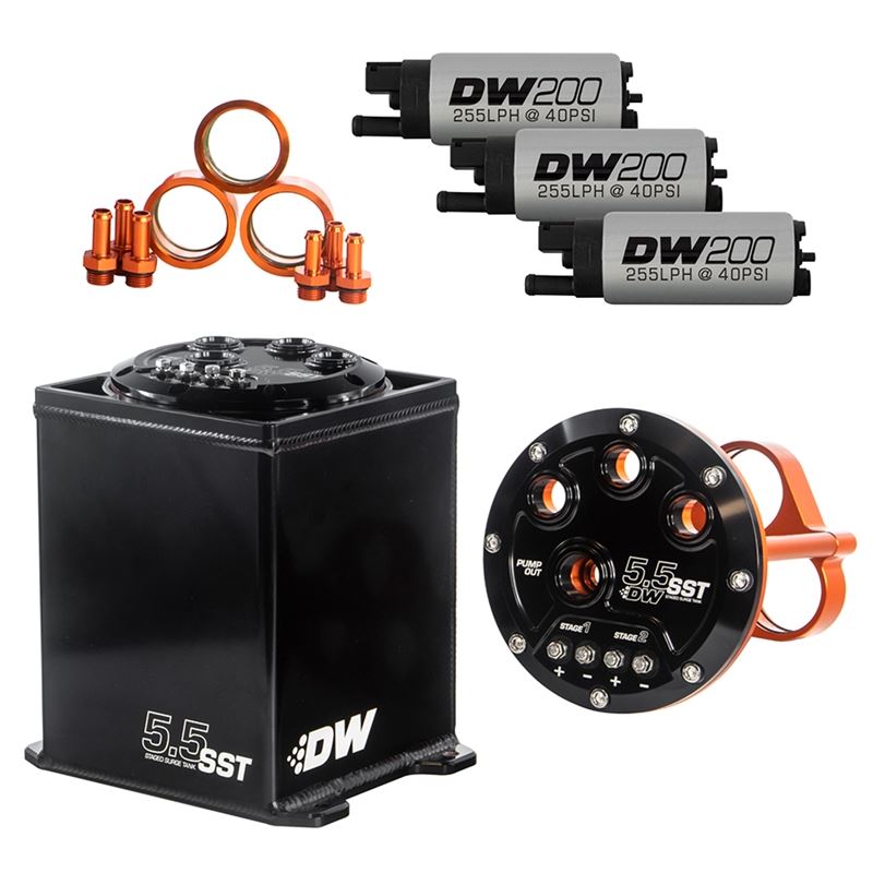 Deatschwerks 5.5L Staged Surge Tank, Universal. Includes 3 DW200 Fuel Pumps. (6-201-55ST)