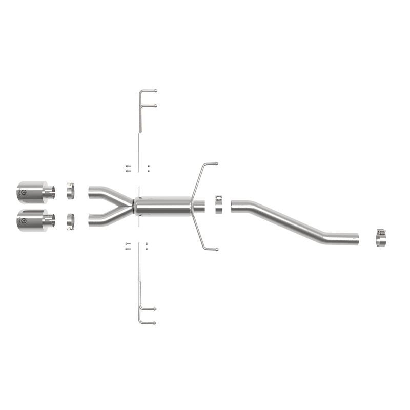 Takeda 2-1/2 IN 304 Stainless Steel Axle-Back Exhaust System w/ Polished Tips (49-36626-P)