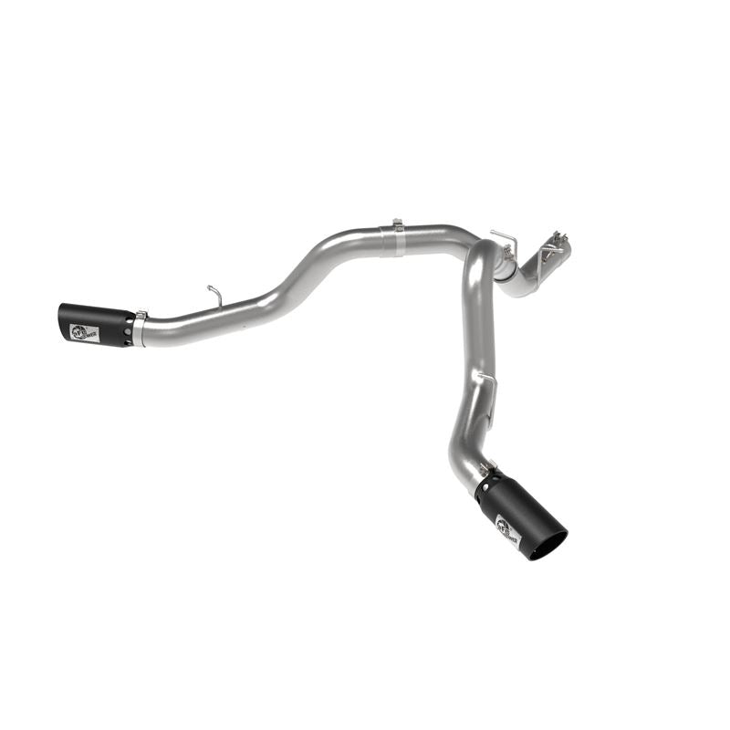 aFe Large Bore-HD 4 IN 409 Stainless Steel DPF-Back Exhaust System w/Black Tip(td)L5P(49-44126-B)