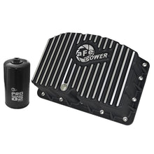 Load image into Gallery viewer, aFe Pro Series Engine Oil Pan Black w/ Machined Fins (46-70322)