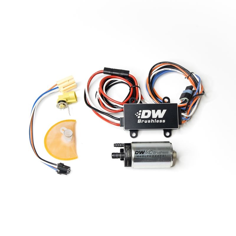 Deatschwerks 440lph in-tank brushless fuel pump+single/dual speed controller w/9-0908 install kit 9-441-C102-0908