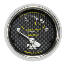 Load image into Gallery viewer, AutoMeter Carbon Fiber Gauge Fuel Level 2 1/16in 16e To 158f Elec Carbon Fiber (4718)