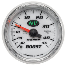 Load image into Gallery viewer, AutoMeter 52mm Mechanical 30 In Hg-Vac/45 PSI Vacuum / Boost Gauge (7308)