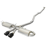 Takeda 3 IN 304 Stainless Steel Cat-Back Exhaust w/ Center Black Tips (49-36618-B)