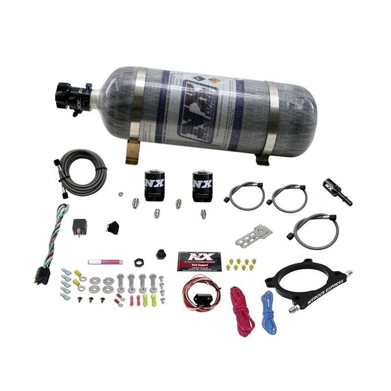 Nitrous Express 11-15 Ford Mustang GT 5.0L High Output Nitrous Plate Kit (50-250HP) w/12lb Bottle (20951-12)