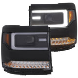 ANZO USA 16-17 Chevy Silverado 1500 Prjctr. Headlight Plank Styl. w/Amber Only Work w/HID Equip. Truck (111373)