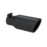 MBRP Exhaust Tip. 4in. O.D. Angled Rolled End 2 3/4in. let 10in. length. BLK (T5157BLK)