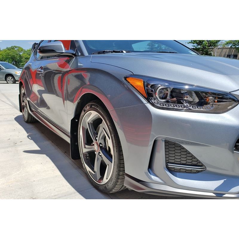 Rally Armor Red Mud Flap/White Logo for 2019-2020 Hyundai Veloster (MF58-UR-RD/WH)