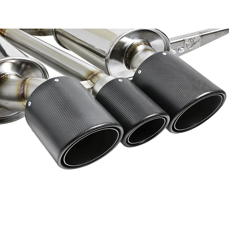 Takeda 3 IN 304 Stainless Steel Cat-Back Exhaust System w/ Carbon Fiber Tips (49-36616-C)