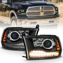 Load image into Gallery viewer, ANZO USA Projector Headlight Set w/Halo, w/Plank Style Switchback, Matte Black, Pair, OE Style, (111489)