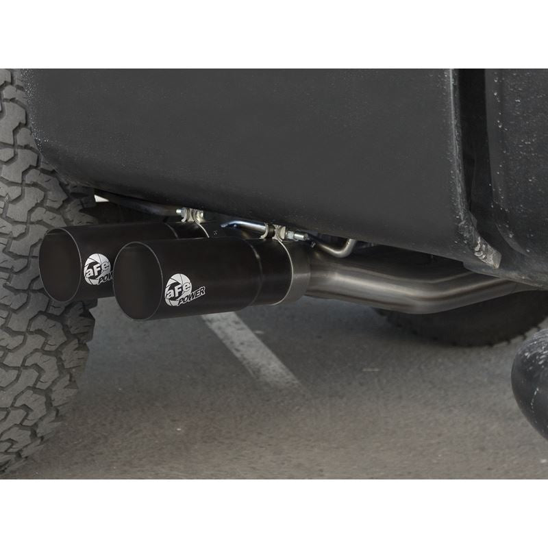 aFe Rebel Series 3 IN to 2-1/2 IN 409 Stainless Steel Cat-Back Exhaust w/Black Tip (49-43079-B)