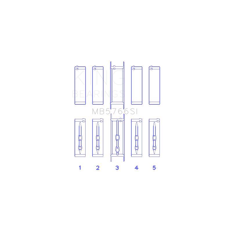 King Engine Bearings Main Bearing Set for 2010-2019 Chevrolet Silverado 3500 HD (MB5766SI)
