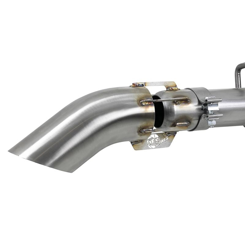 aFe Large Bore-HD 3 IN 409 Stainless Steel Cat-Back Exhaust System w/ Polished Tip (49-44100-P)