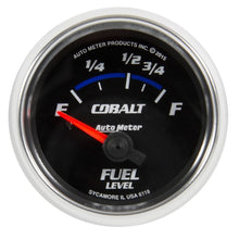 Load image into Gallery viewer, AutoMeter Cobalt Gauge Fuel Level 2 1/16in 16e To 158f Elec Cobalt (6118)