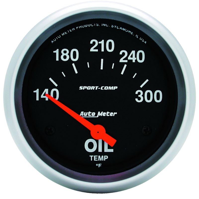 AutoMeter Sport-Comp 2 5/8in 140-300 Deg F Short Sweep Electronic Oil Temperature Gauge (3543)