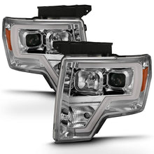 Load image into Gallery viewer, ANZO USA Projector Headlight Set, Clear Lens, Chrome w/Amber Housing, Pair, w/Plank Style Design (111444)