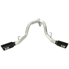 Load image into Gallery viewer, aFe Large Bore-HD 4 IN 409 Stainless Steel DPF-Back Exhaust System w/Black Tip (49-44043-B)