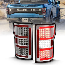 Load image into Gallery viewer, ANZO USA Tail Light Assembly, LED, Clear Lens, Chrome Housing, Red Light Bar, w/Sequential, (311316)