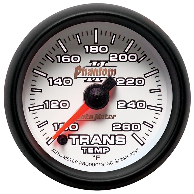 AutoMeter Phantom II 52mm Full Sweep Electronic 100-260 Deg F Transmission Temperature Gauge (7557)