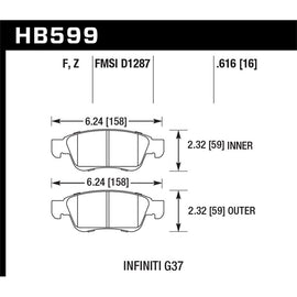 Hawk Performance HPS Brake Pads (HB599F.616)