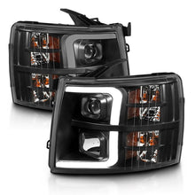 Load image into Gallery viewer, ANZO USA Projector Headlight Set, Clear Lens, Black w/Amber Housing, Pair, w/Plank Style Design (111480)