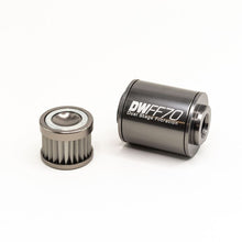 Load image into Gallery viewer, Deatschwerks In-line fuel filter element and housing kit stainless steel 10 micron-8AN70mm (8-03-070-010K)