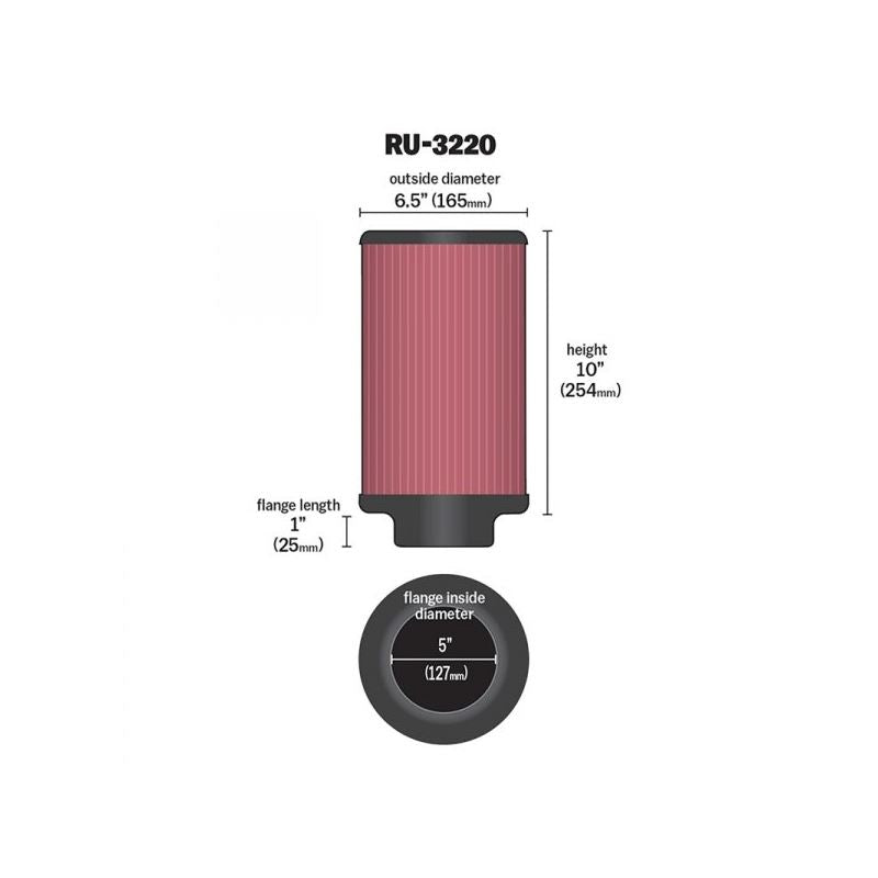 K&N Clamp-on Air Filter (RU-3220)