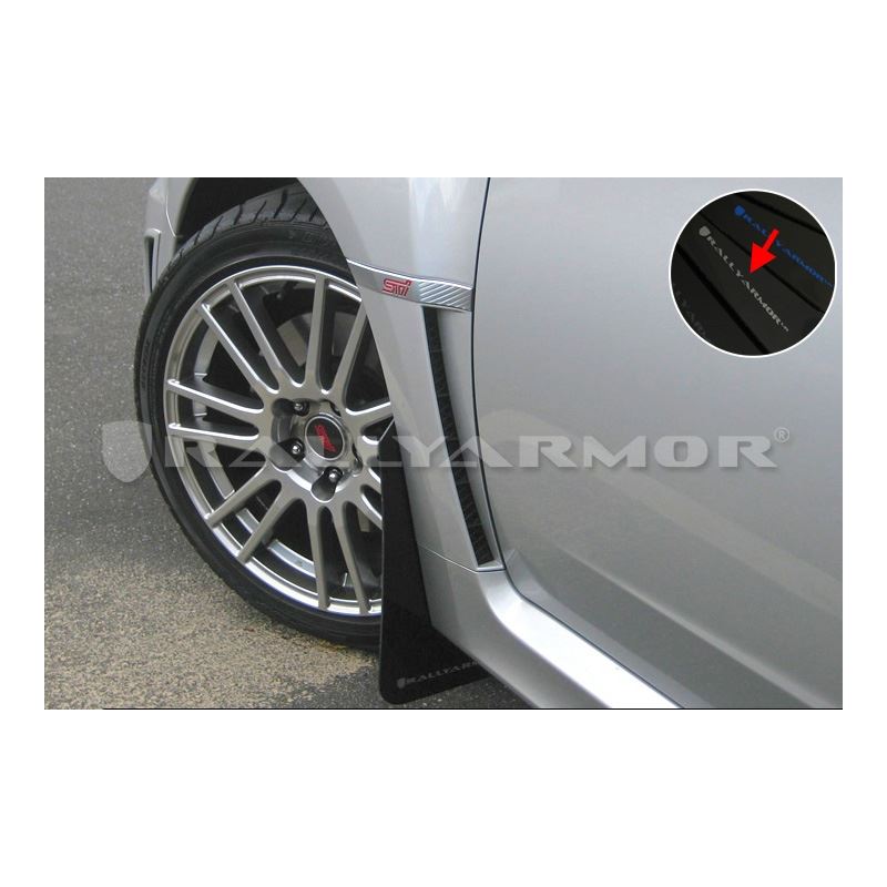 Rally Armor Black Mud Flap/Silver Logo for 2011-2014 Subaru Impreza (MF19-UR-BLK/SIL)