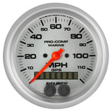 AutoMeter Marine Silver Ultra-Lite 3-3/8in 120MPH GPS Speedometer Gauge (200637-33)