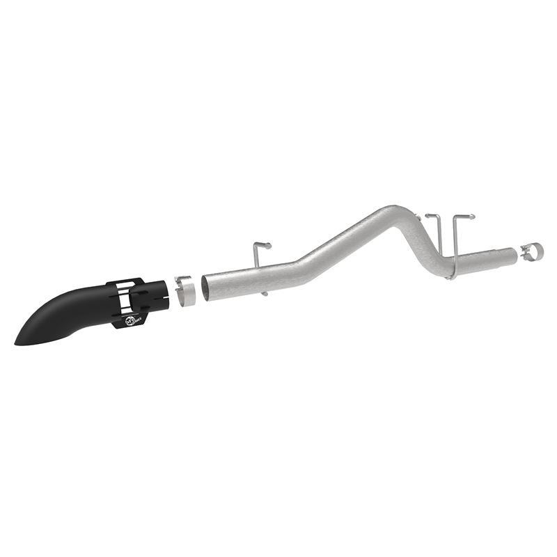 aFe Large Bore-HD 3 IN 409 Stainless Steel Cat-Back Exhaust System w/ Black Tip (49-44100-B)