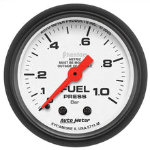 Load image into Gallery viewer, AutoMeter Phantom 2-1/16in 0-1.0 Bar Mechanical Fuel Pressure Gauge (5711-M)