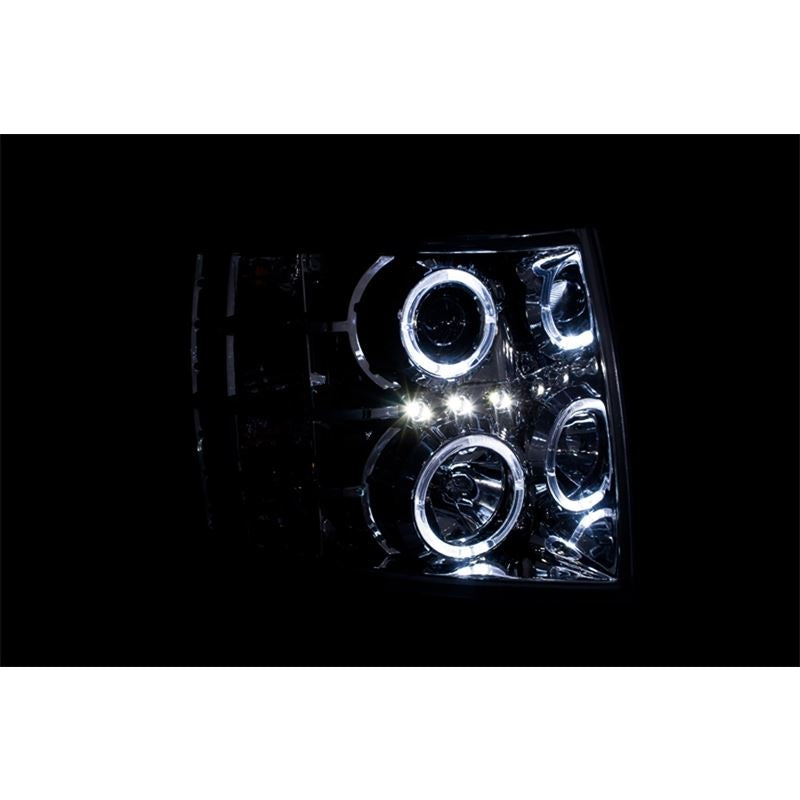 ANZO USA 2007-2013 Chevrolet Silverado 1500 Projector Headlights w/ Halo Chrome (111199)