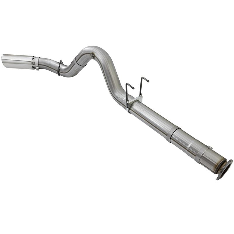 aFe Large Bore-HD 5 IN 409 Stainless Steel DPF-Back Exhaust System w/Polished Tip (49-43090-P)