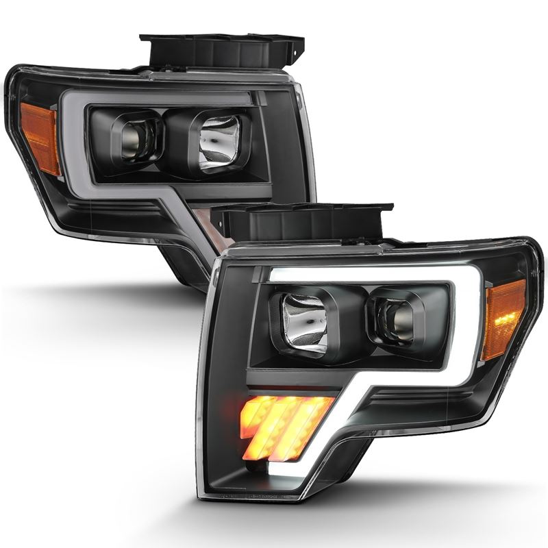 ANZO USA Projector Headlight Set, Light Bar G4 H.L., Black Amber, Pair, (111445)