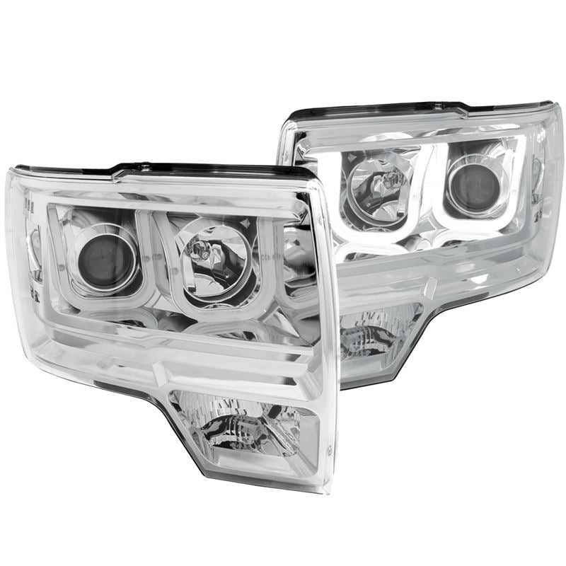 ANZO USA 2009-2014 Ford F-150 Projector Headlights w/ U-Bar Chrome (111264)