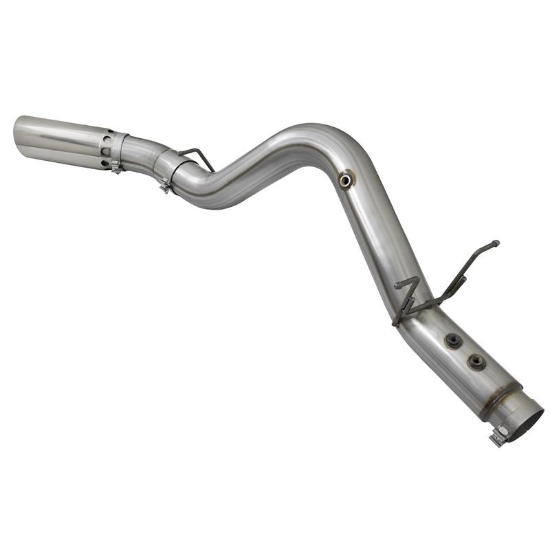 aFe Large Bore-HD 4 IN 409 Stainless Steel DPF-Back Exhaust System w/Polished Tip (49-44085-P)