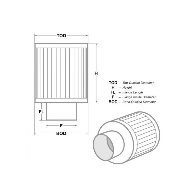 K&N Clamp-on Air Filter (RU-3220)