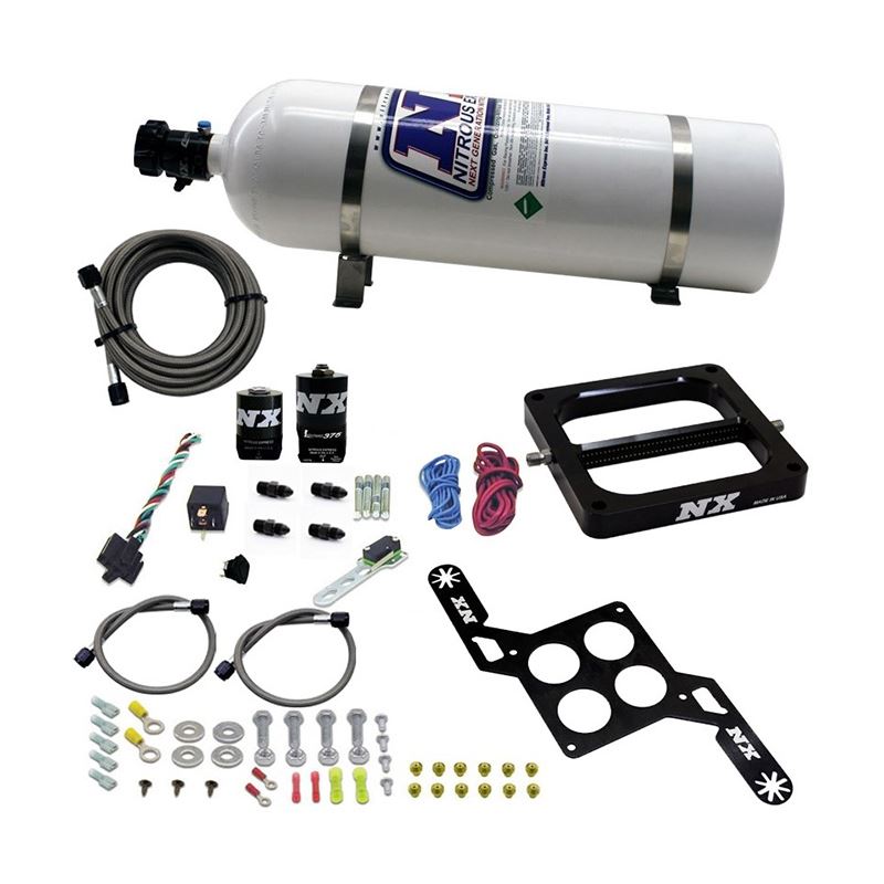 Nitrous Express 4500 RNC Conventional Nitrous Plate Kit w/.375in Solenoid w/15lb Bottle (55170-15)