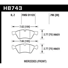 Load image into Gallery viewer, Hawk Performance Performance Ceramic Brake Pads (HB743Z.795)