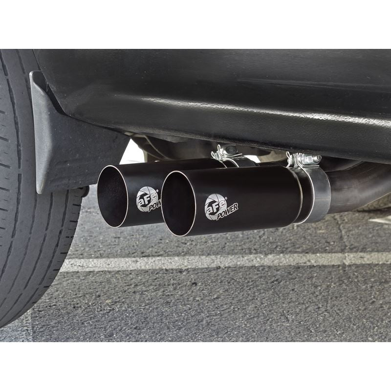 aFe Rebel Series 3 IN to 2-1/2 IN 409 Stainless Steel Cat-Back Exhaust w/Black Tip (49-44070-B)